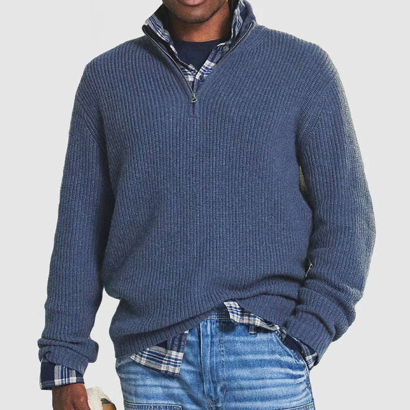 Jérôme Pull Homme en Coton – Sweat Zippé Confortable & Élégant pour Tous les Jours