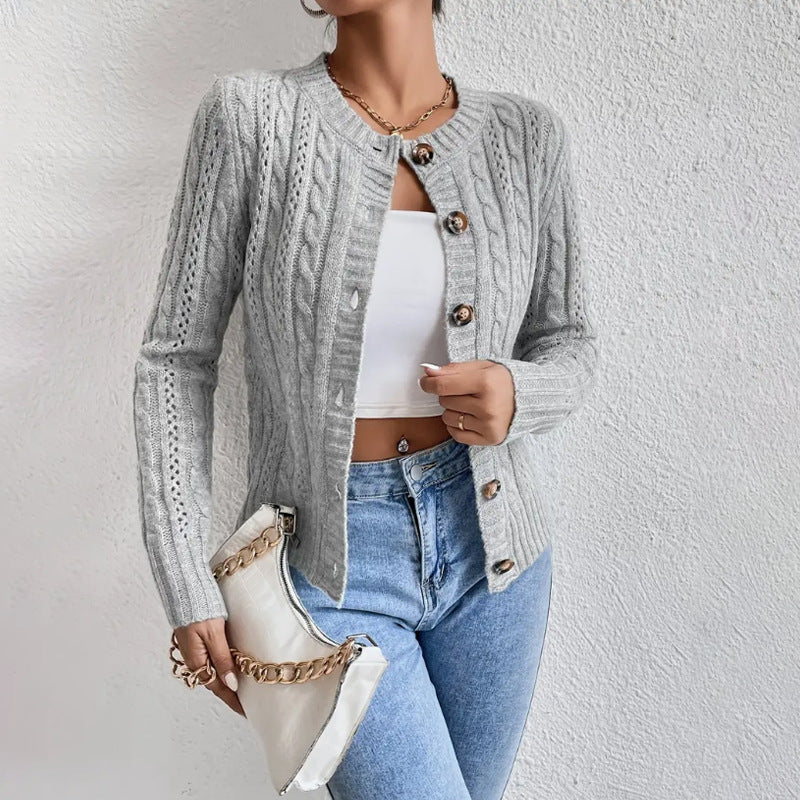 Cardigan da donna Milana - Elegante cardigan con bottoni e maniche lunghe