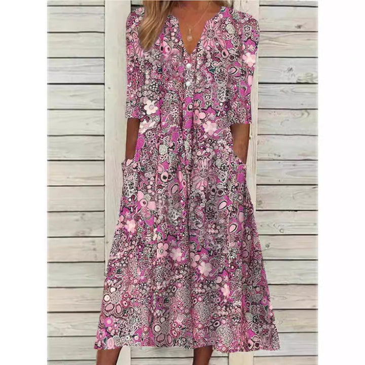 Alice Robe Chemise Femme – Élégant Imprimé Floral, Coupe Cintrée & Confort pour Toutes Occasions