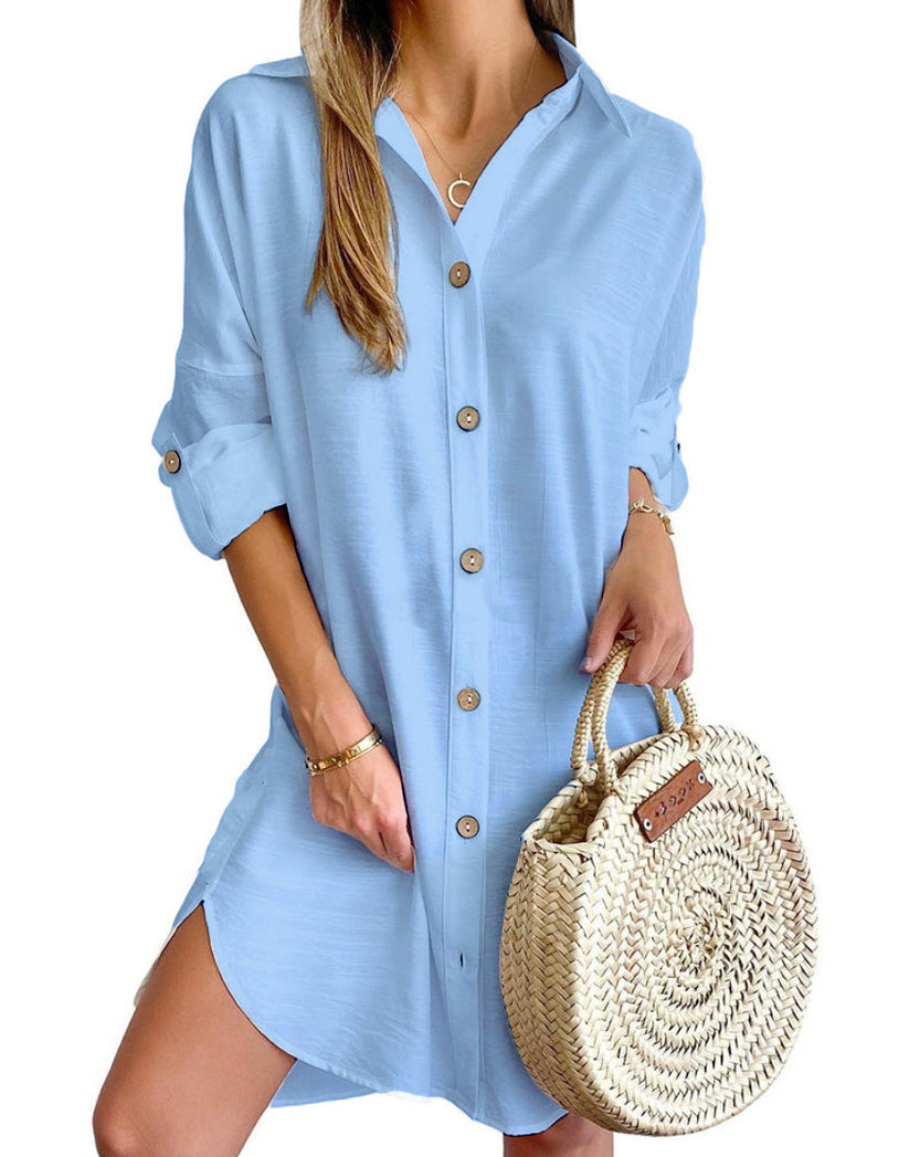 Nova Robe Chemise Femme – Robe d’Été Légère avec Élégance Décontractée et Coupe Ample