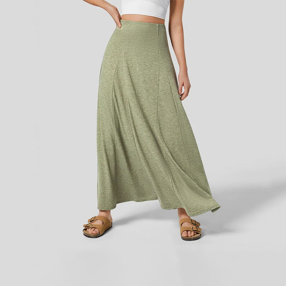 Lia Jupe Longue Femme – Taille Haute & Tissu Texturé Léger avec Coupe Fluide Élégante