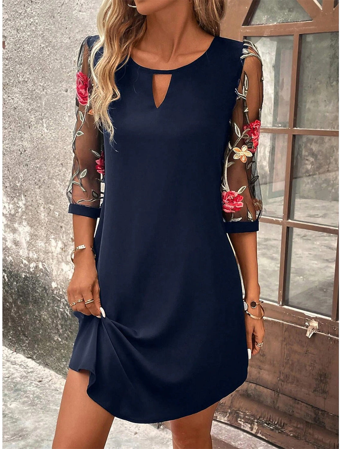 Sharina Robe Chemise Femme – Mini Robe d’Été à Imprimé Fleuri & Coupe Fluide Légère