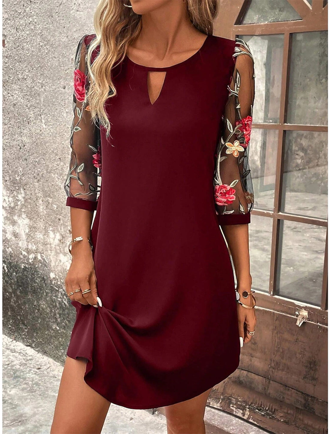 Sharina Robe Chemise Femme – Mini Robe d’Été à Imprimé Fleuri & Coupe Fluide Légère