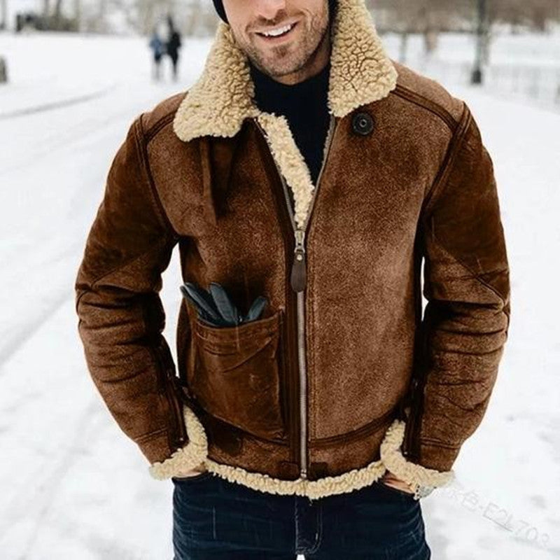 Elias Veste Homme en Cuir – Coupe Régulière, Fermeture Éclair Pratique & Style Intemporel