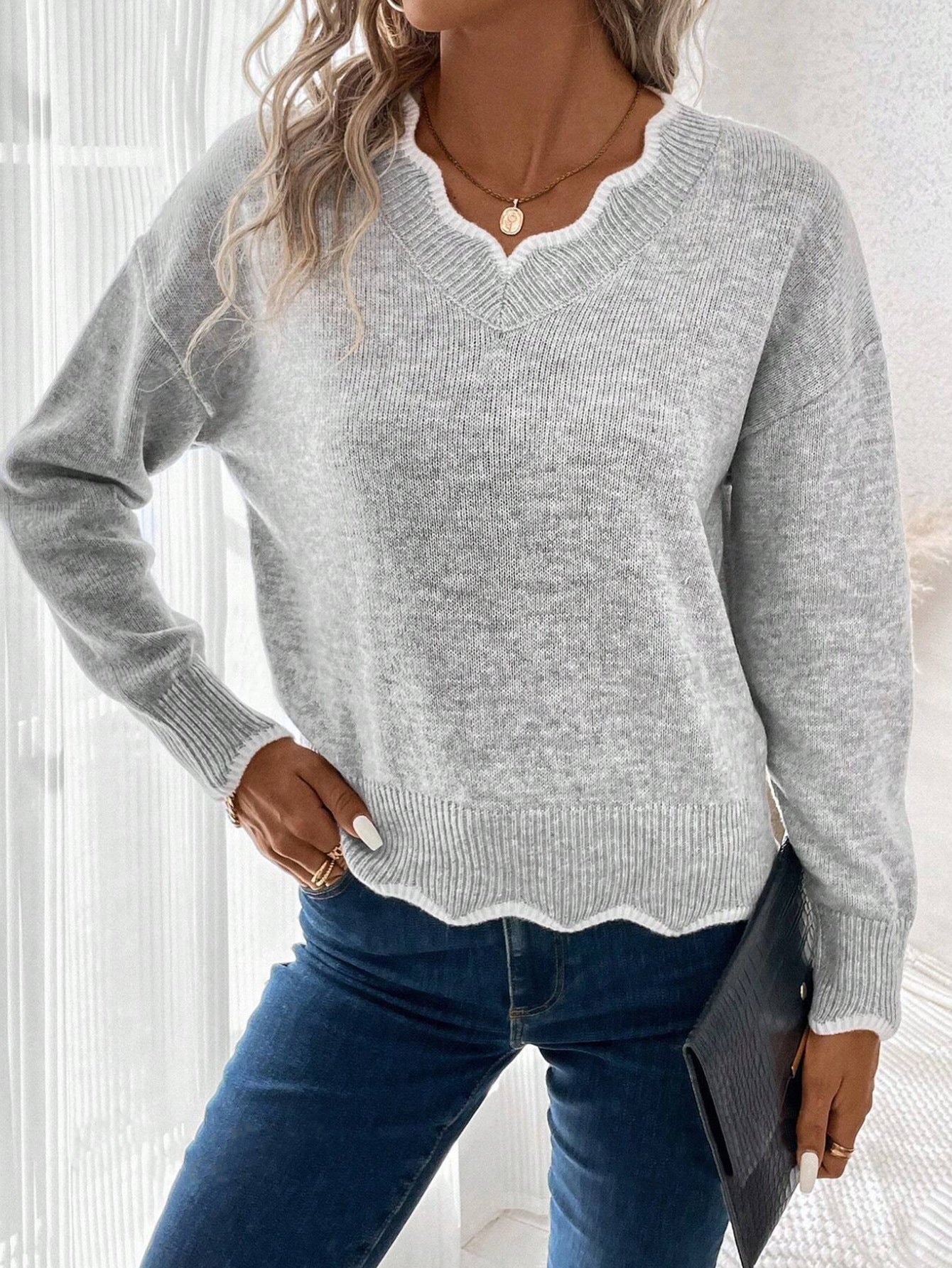 Sienna Pull Femme – Pull Décontracté en Maille Douce & Chaleureuse pour Automne/Hiver
