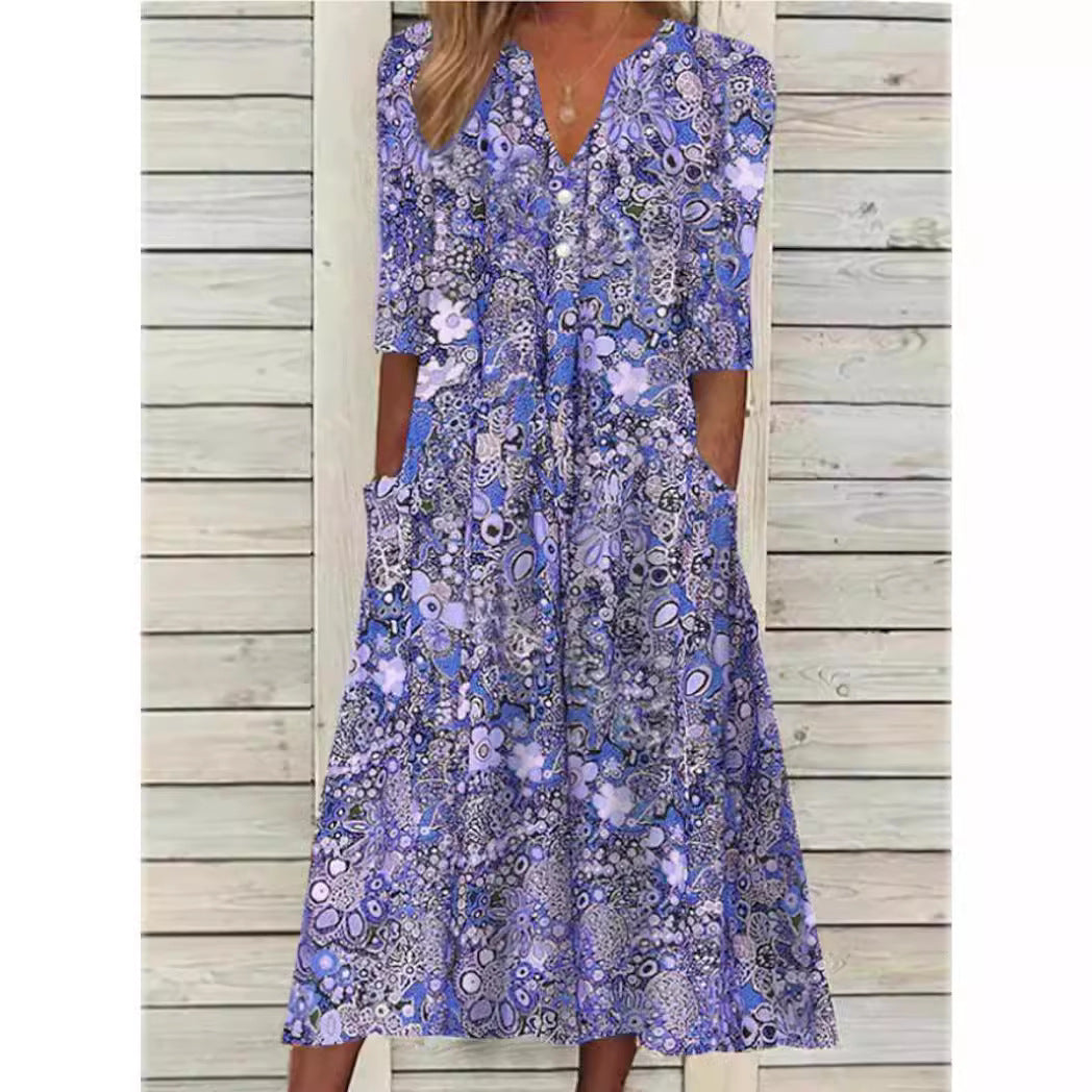 Alice Robe Chemise Femme – Élégant Imprimé Floral, Coupe Cintrée & Confort pour Toutes Occasions