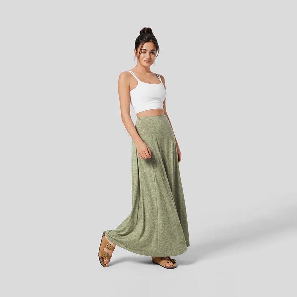 Lia Jupe Longue Femme – Taille Haute & Tissu Texturé Léger avec Coupe Fluide Élégante
