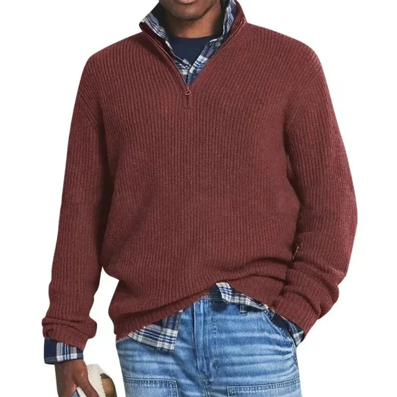 Jérôme Pull Homme en Coton – Sweat Zippé Confortable & Élégant pour Tous les Jours