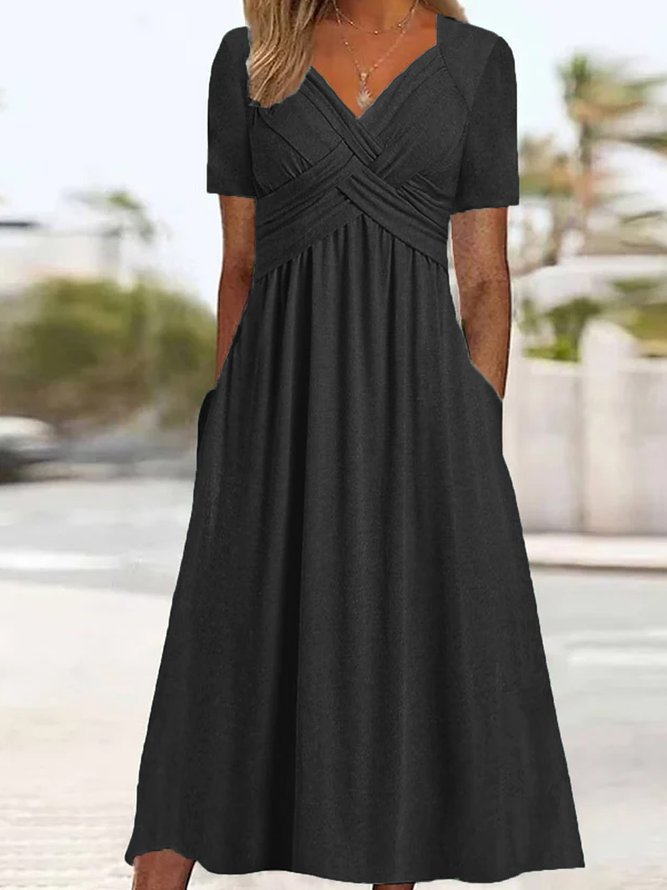 Abito di mezzogiorno delle donne di Elisabeth - abito elegante con v -C.