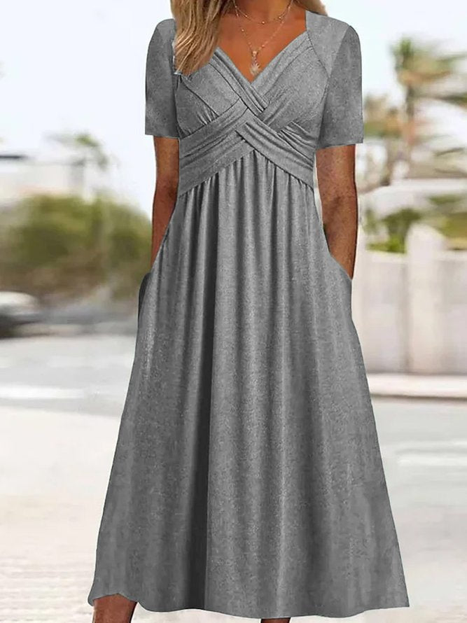 Abito di mezzogiorno delle donne di Elisabeth - abito elegante con v -C.