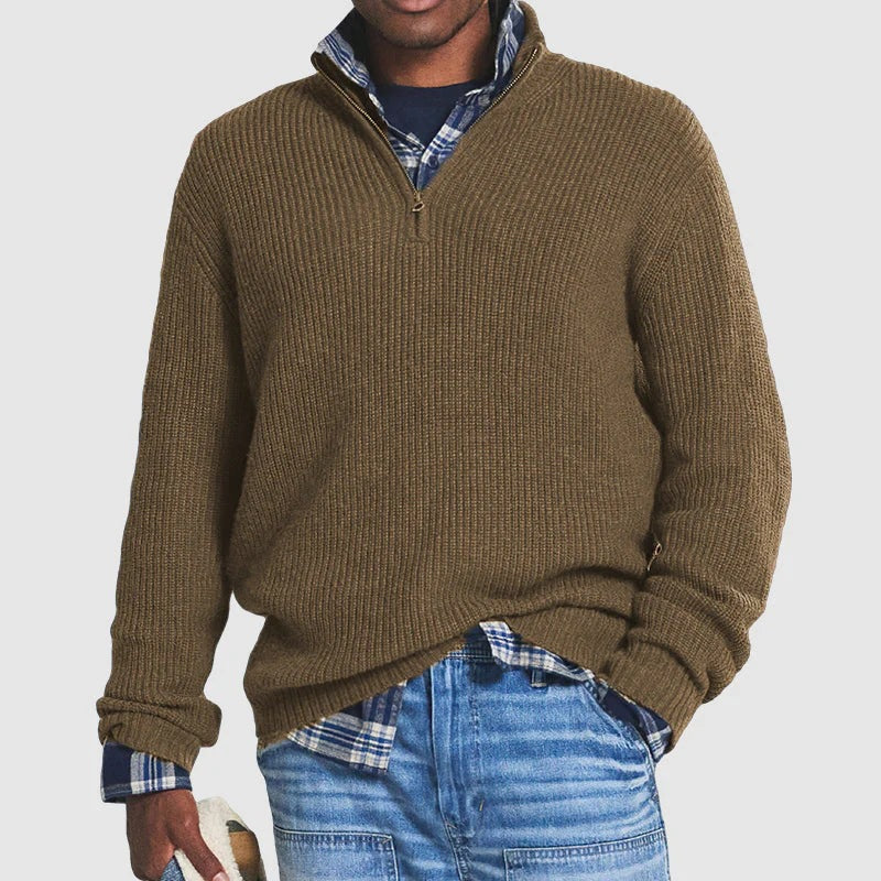 Jérôme Pull Homme en Coton – Sweat Zippé Confortable & Élégant pour Tous les Jours