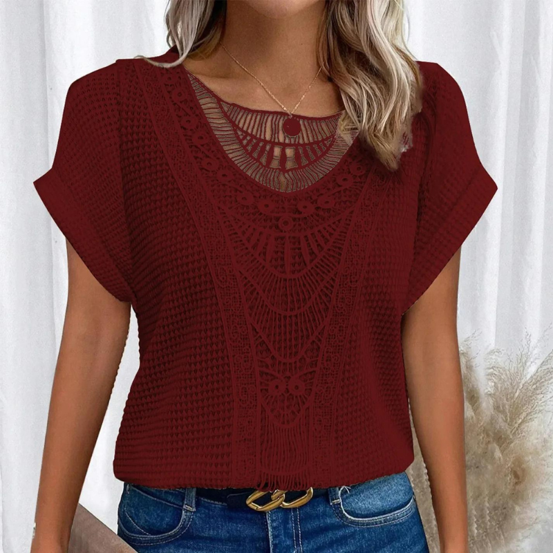 Helene Top Femme – Design élégant en dentelle avec coupe flatteuse & tissu confortable