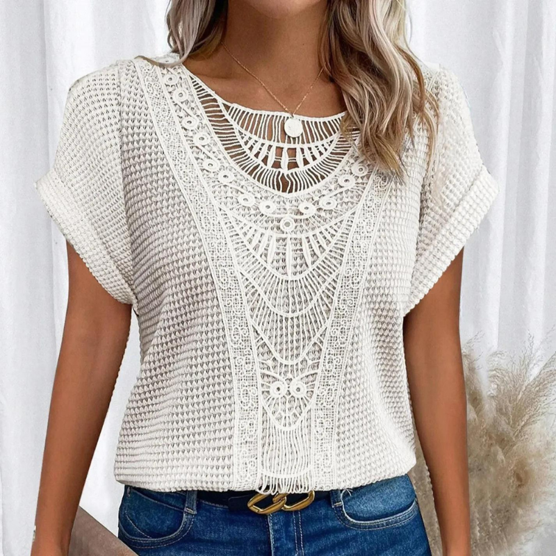 Helene Top Femme – Design élégant en dentelle avec coupe flatteuse & tissu confortable
