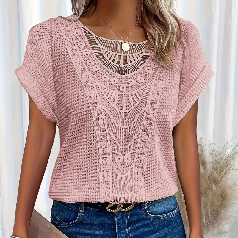 Helene Top Femme – Design élégant en dentelle avec coupe flatteuse & tissu confortable