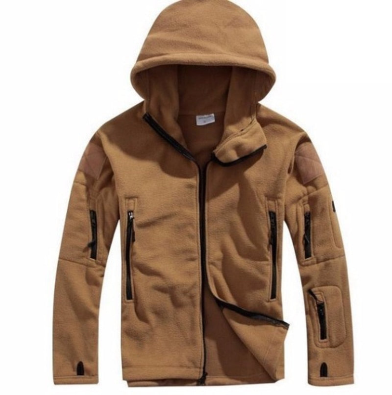 Hunter Fleece Thermojacke für Herren – Militärische Outdoor-Jacke mit Kapuze & Taschen