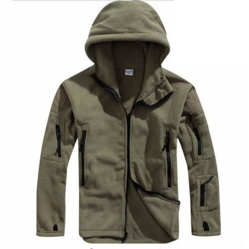 Hunter Fleece Thermojacke für Herren – Militärische Outdoor-Jacke mit Kapuze & Taschen