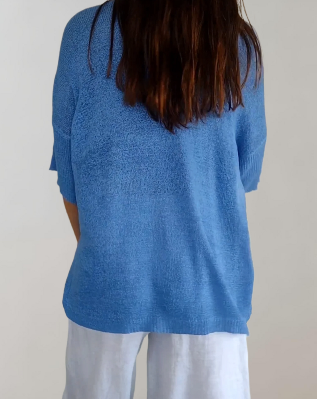 Marise Haut Tricoté Femme – Haut Long Léger avec Col en V & Look Décontracté Élégant