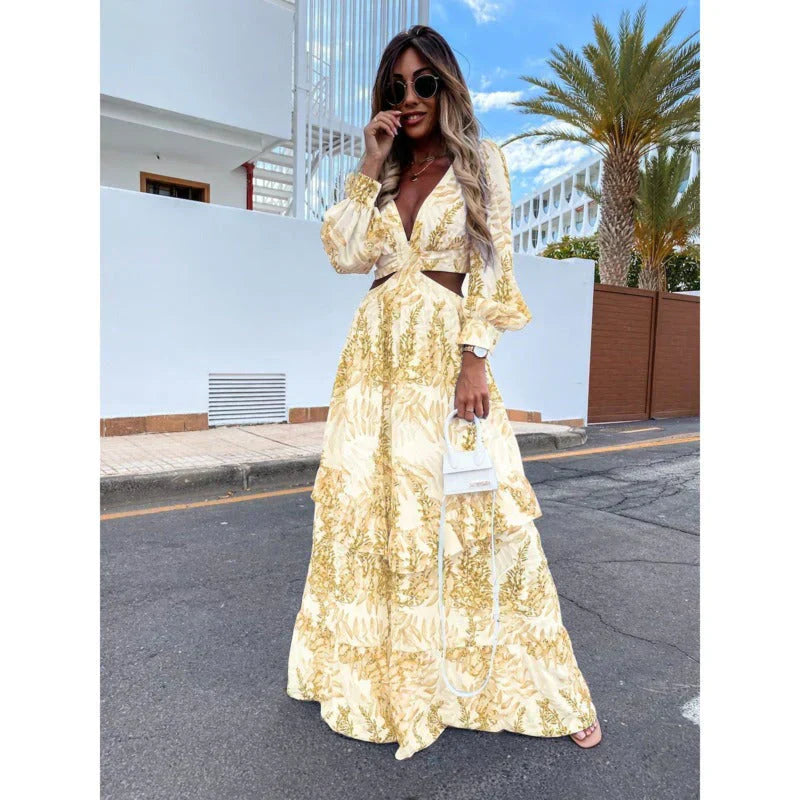 Harper Robe Longue Femme – Robe Élégante à Coupe Flatteuse au Design Intemporel
