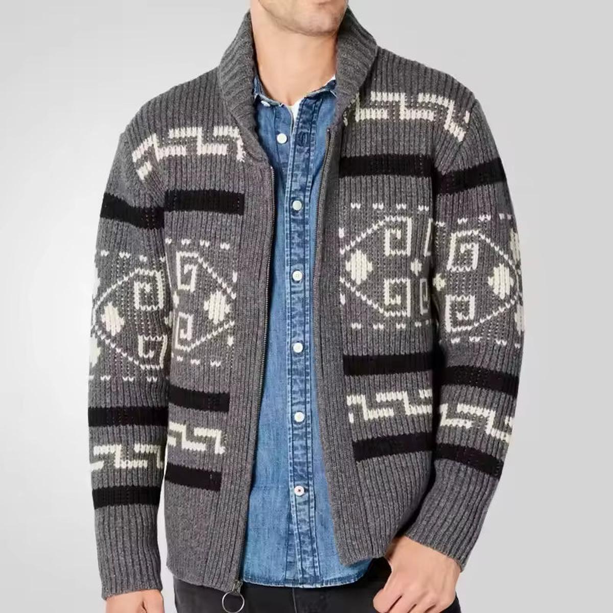 Noah Herrenweste mit Reißverschluss aus Mischwolle – Warmer Strickcardigan, Regular Fit, Modernes Design