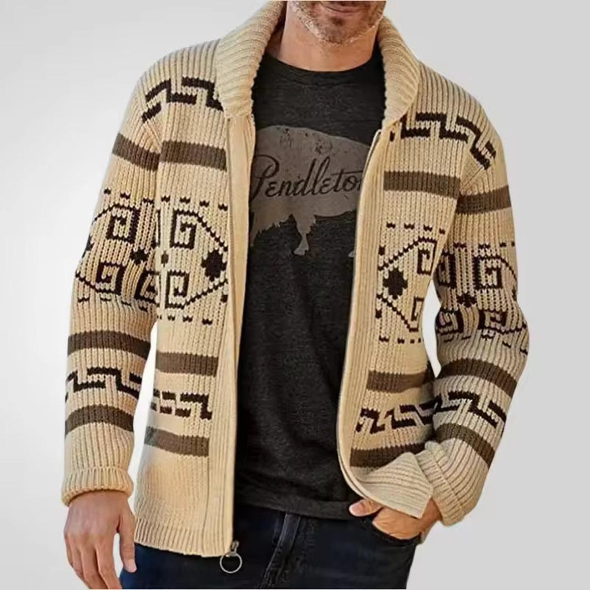 Noah Herrenweste mit Reißverschluss aus Mischwolle – Warmer Strickcardigan, Regular Fit, Modernes Design