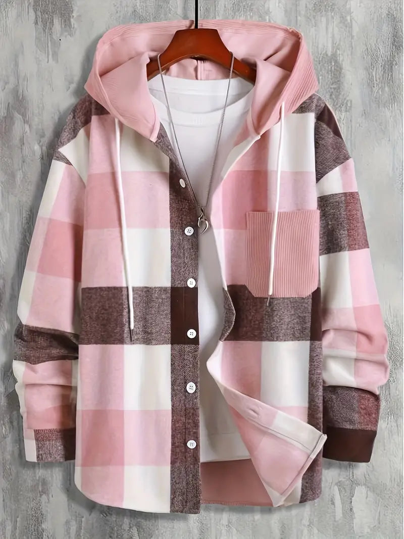 Mason Veste à Capuche Homme – Motif Carreaux Tendance & Coupe Décontractée Confortable