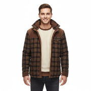 Arthuro Manteau d’Hiver Męski – Elegancka Kurtka w Kratę z Klapami i Klasycznym Zapięciem