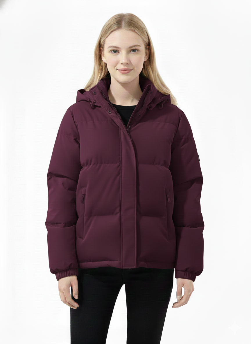 Lindy Quilted Jacket for Women – Warm Coat with Hood & Comfortable Straight Cut