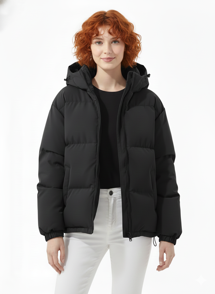 Lindy Veste Matelassée Femme – Manteau Chaud avec Capuche & Coupe Droite Confortable