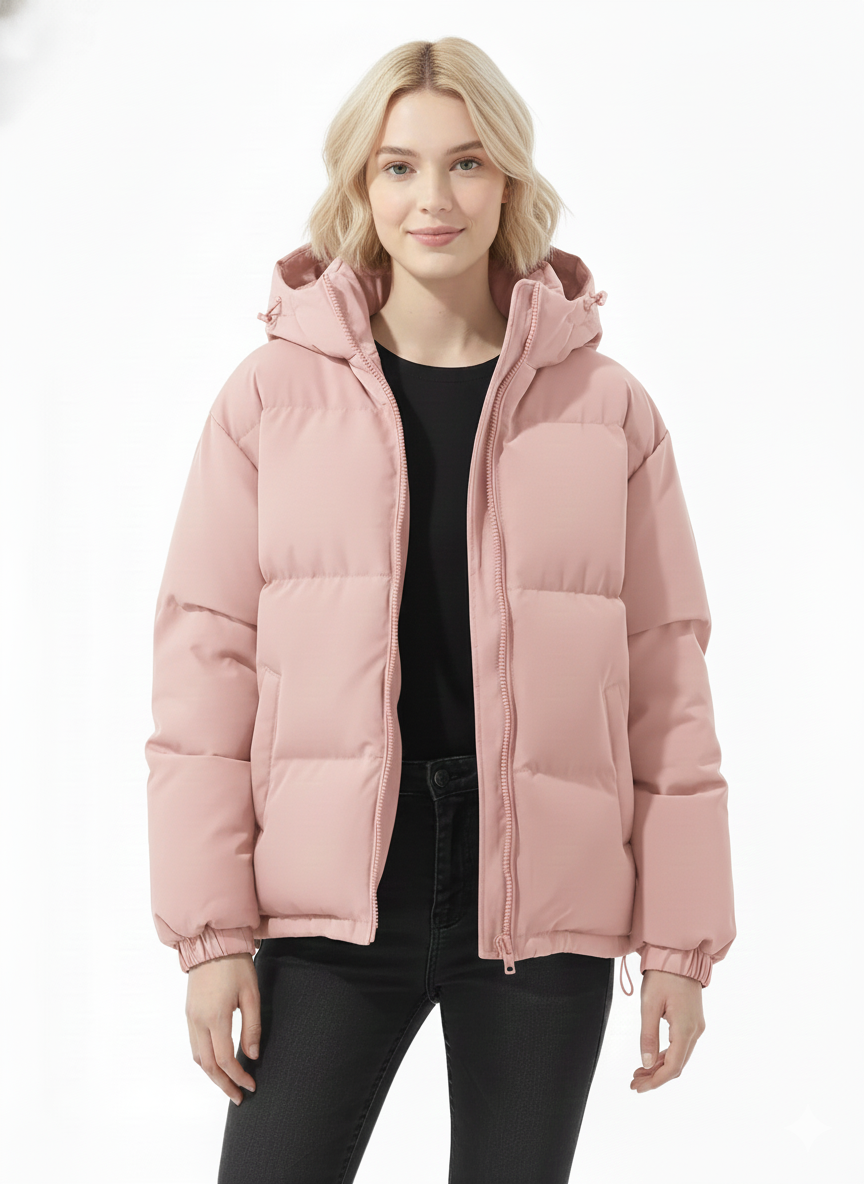 Lindy Veste Matelassée Femme – Manteau Chaud avec Capuche & Coupe Droite Confortable