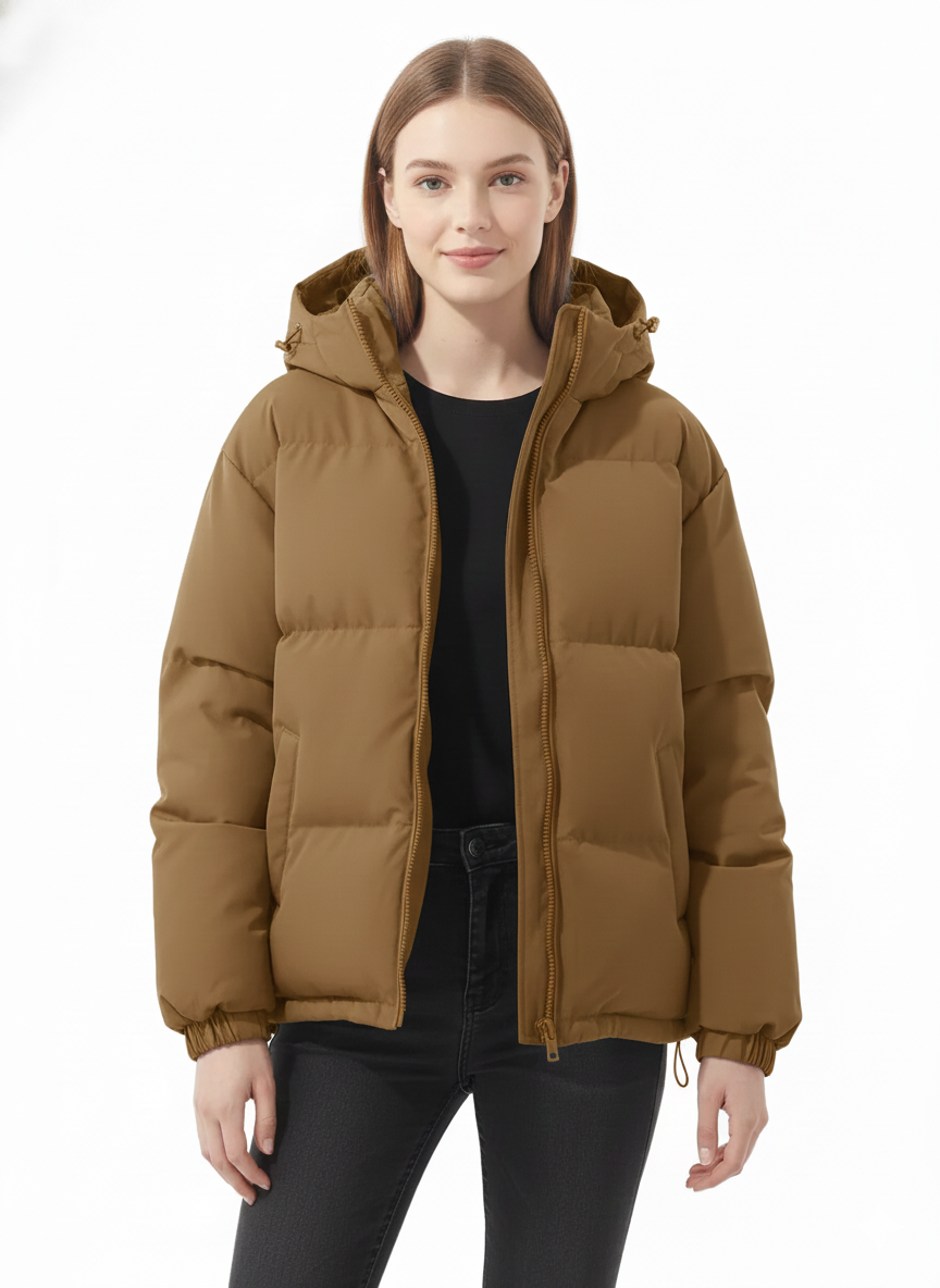 Lindy Quilted Jacket for Women – Warm Coat with Hood & Comfortable Straight Cut