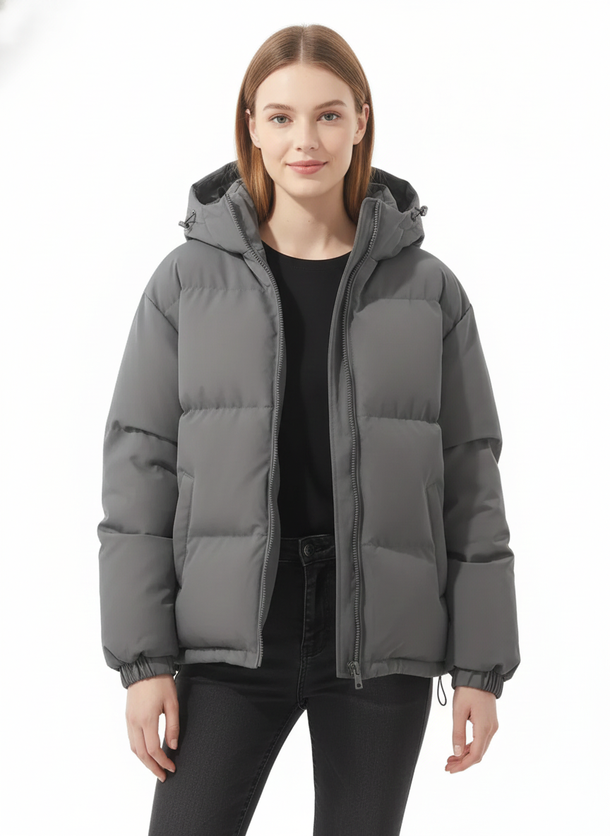 Lindy Quilted Jacket for Women – Warm Coat with Hood & Comfortable Straight Cut