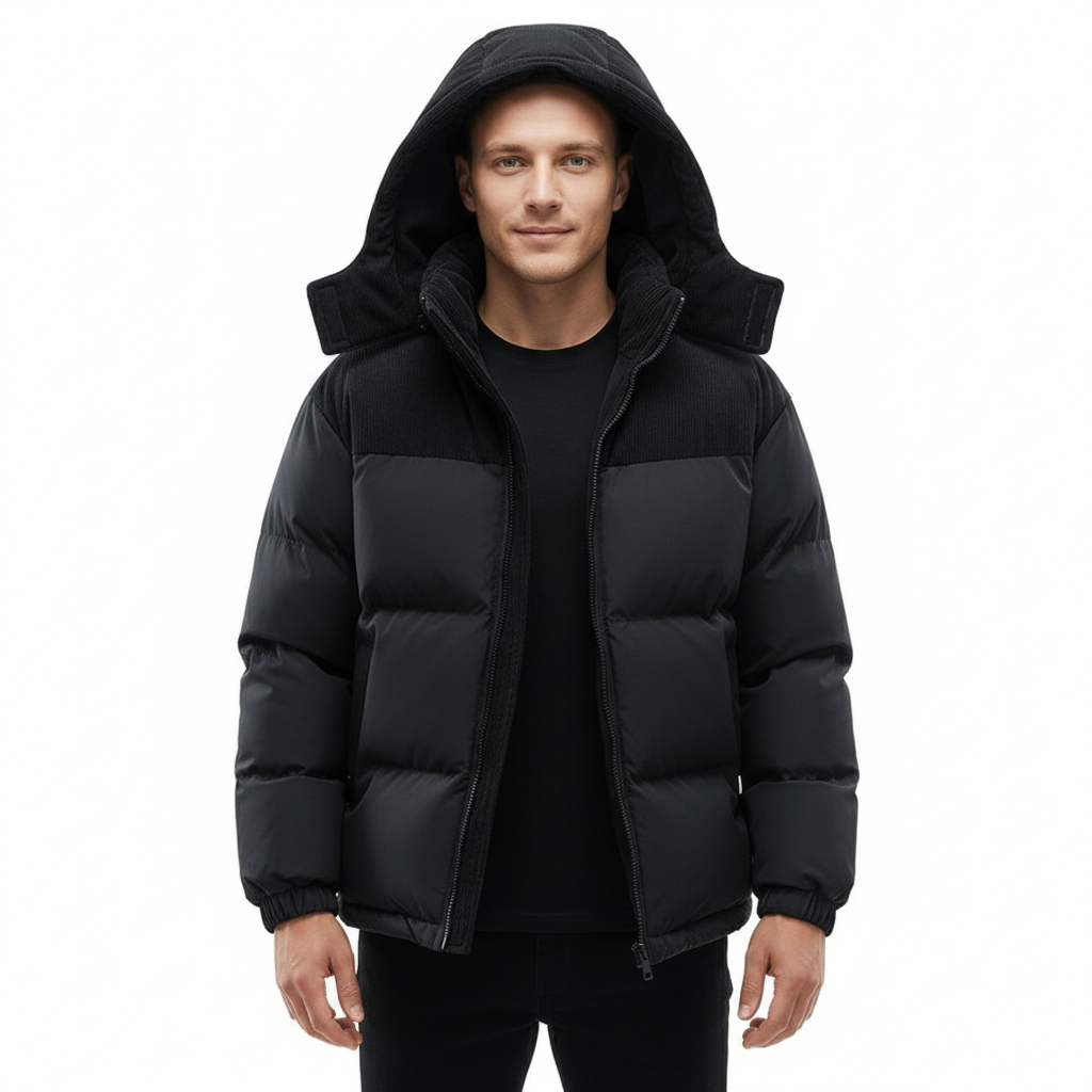 Johan Herren Winterjacke mit Kapuze – Steppjacke Regular Fit Winddicht für Herbst & Winter