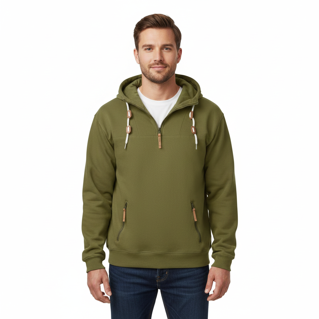 Felpa con cappuccio Jess Hiver Uomo – Felpa calda con cappuccio con tasche con cerniera e stile sportivo