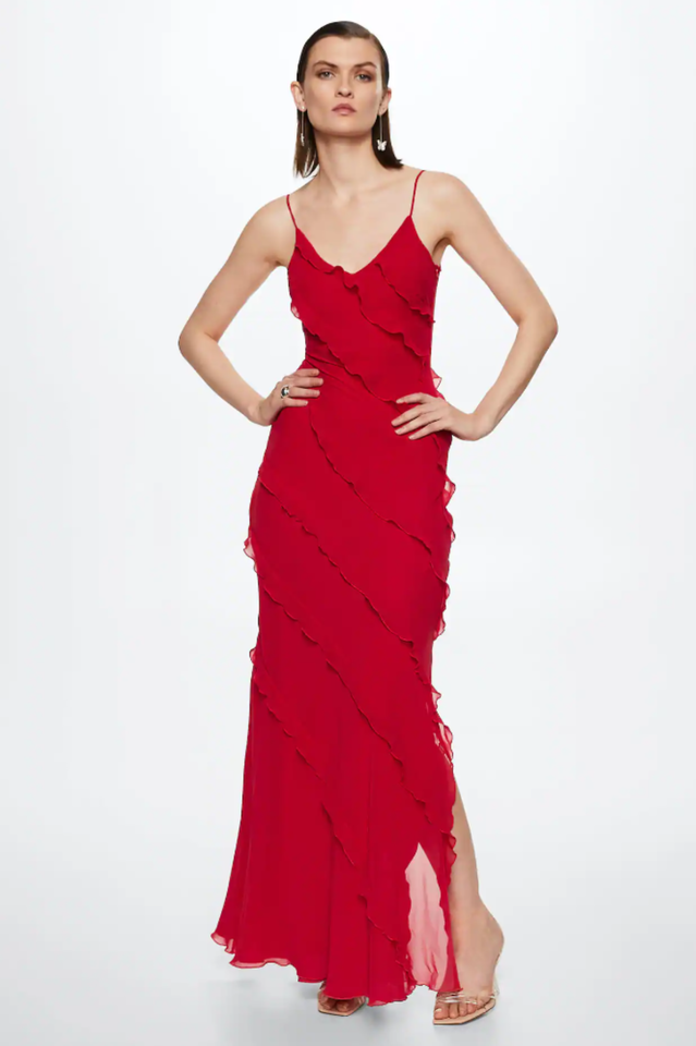 Robe Longue Femme Ashtine – Robe d’Été Légère à Volants avec Jupe à Étages & Look de Plage