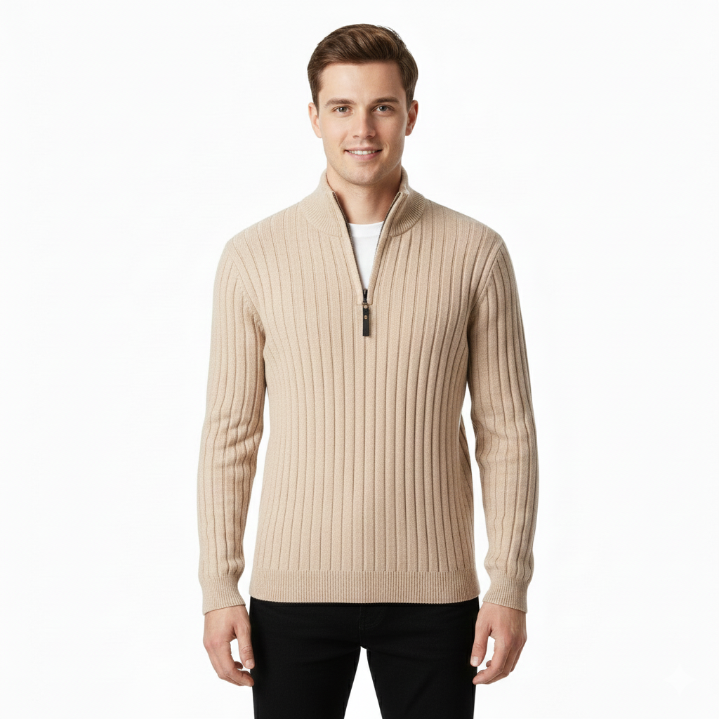 Arjay Pull Demi-Zip Pánský – Mikina s Vysokým Límcem, Žebrovanými Rukávy a Univerzálním Stylem