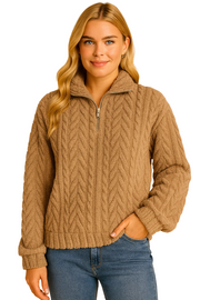 Lina Pull Polaire Femme à Col Montant Zippé – Coupe Confort & Style Moderne