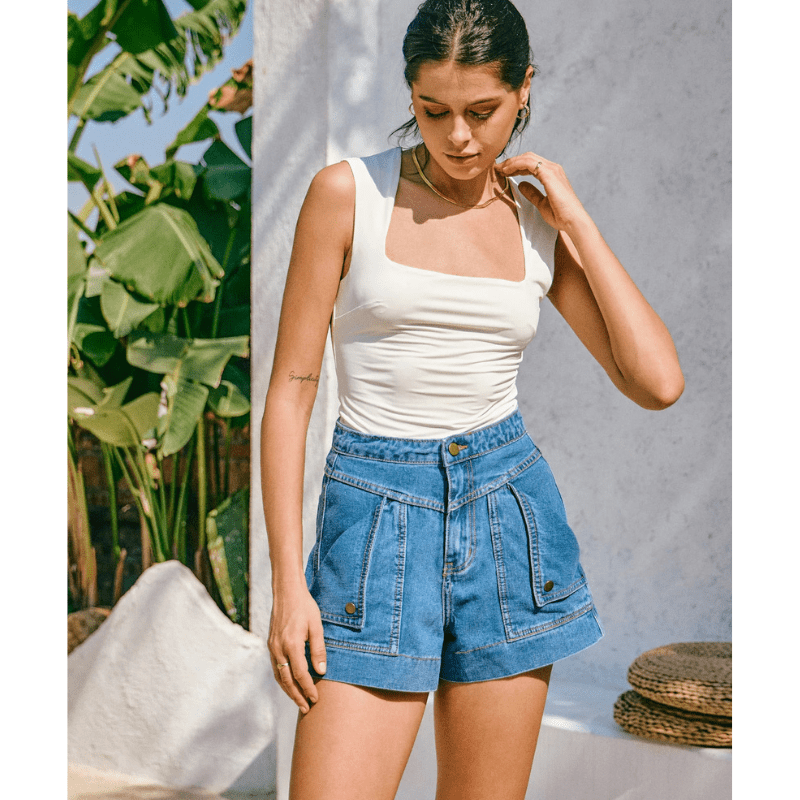 Rada Short Cargo – Taille Haute Flatteuse & Poches Cargo Tendance Été