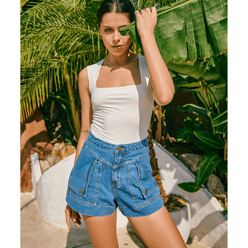 Rada Short Cargo – Taille Haute Flatteuse & Poches Cargo Tendance Été
