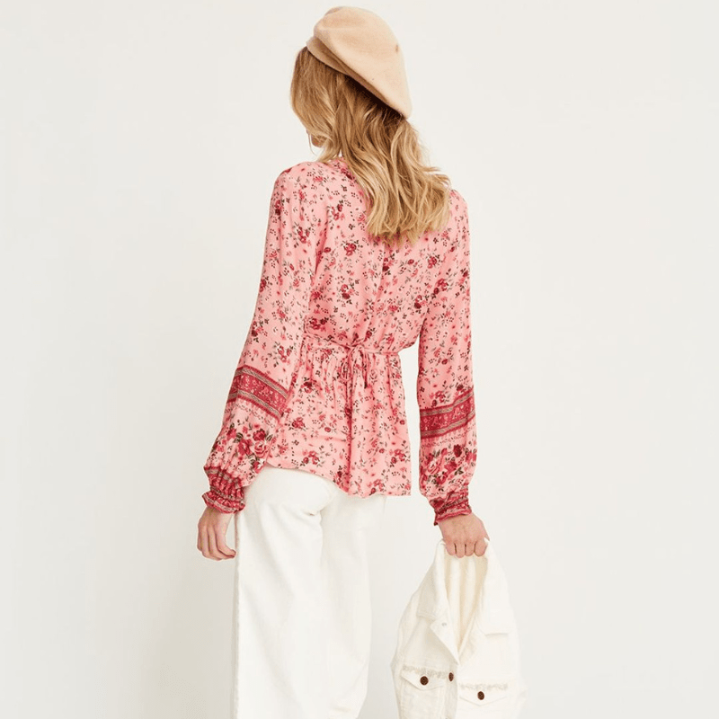 Rafaela Tunique Femme Looksy – Imprimé Floral Bohème, Col V Boutonné & Coupe Fluide