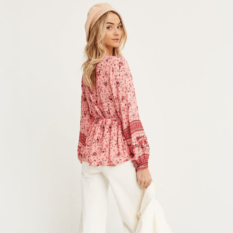 Rafaela Tunique Femme Looksy – Imprimé Floral Bohème, Col V Boutonné & Coupe Fluide