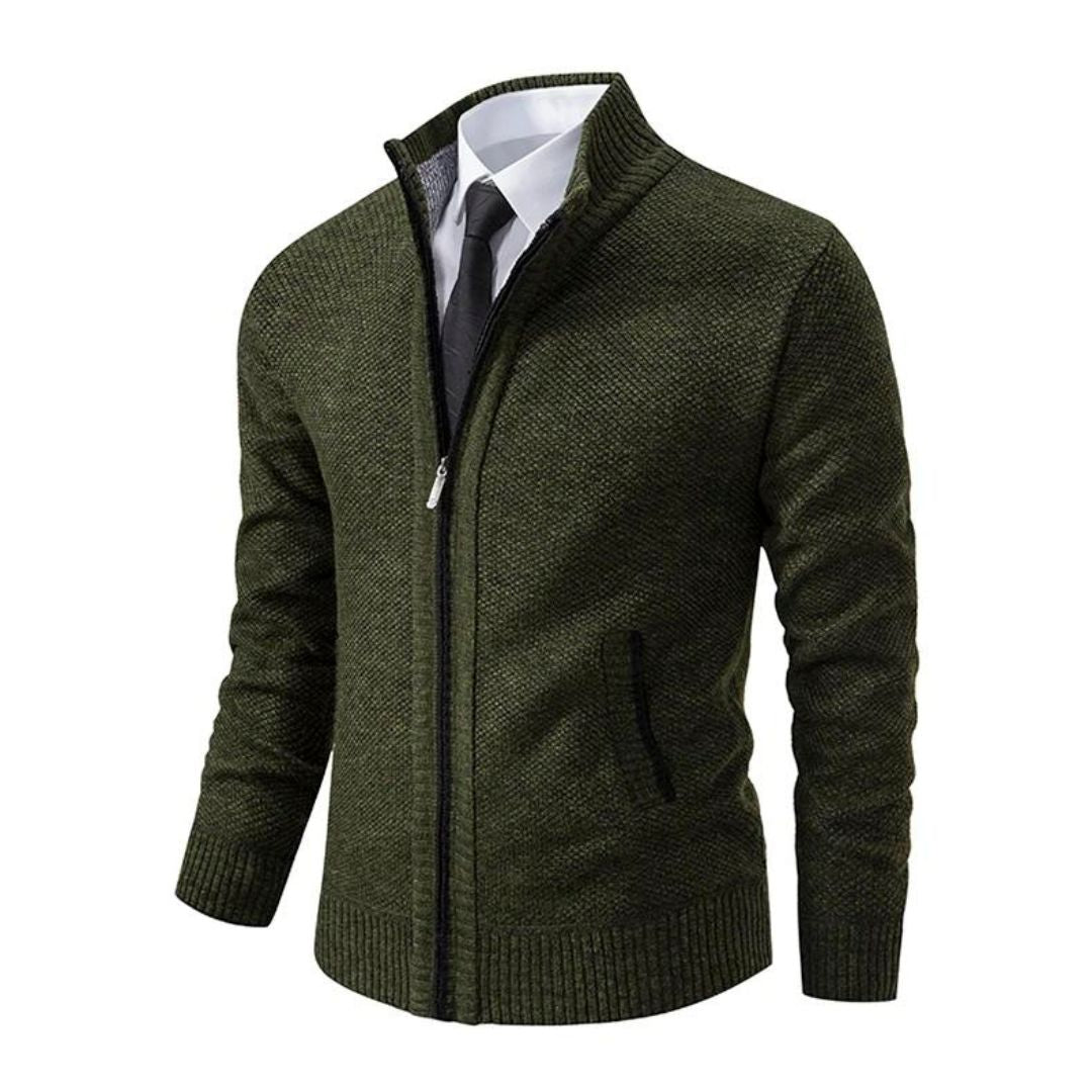 Adrian Pull Homme – Tricot Noir à Fermeture Zip, Élégant & Confortable pour Toutes Occasions