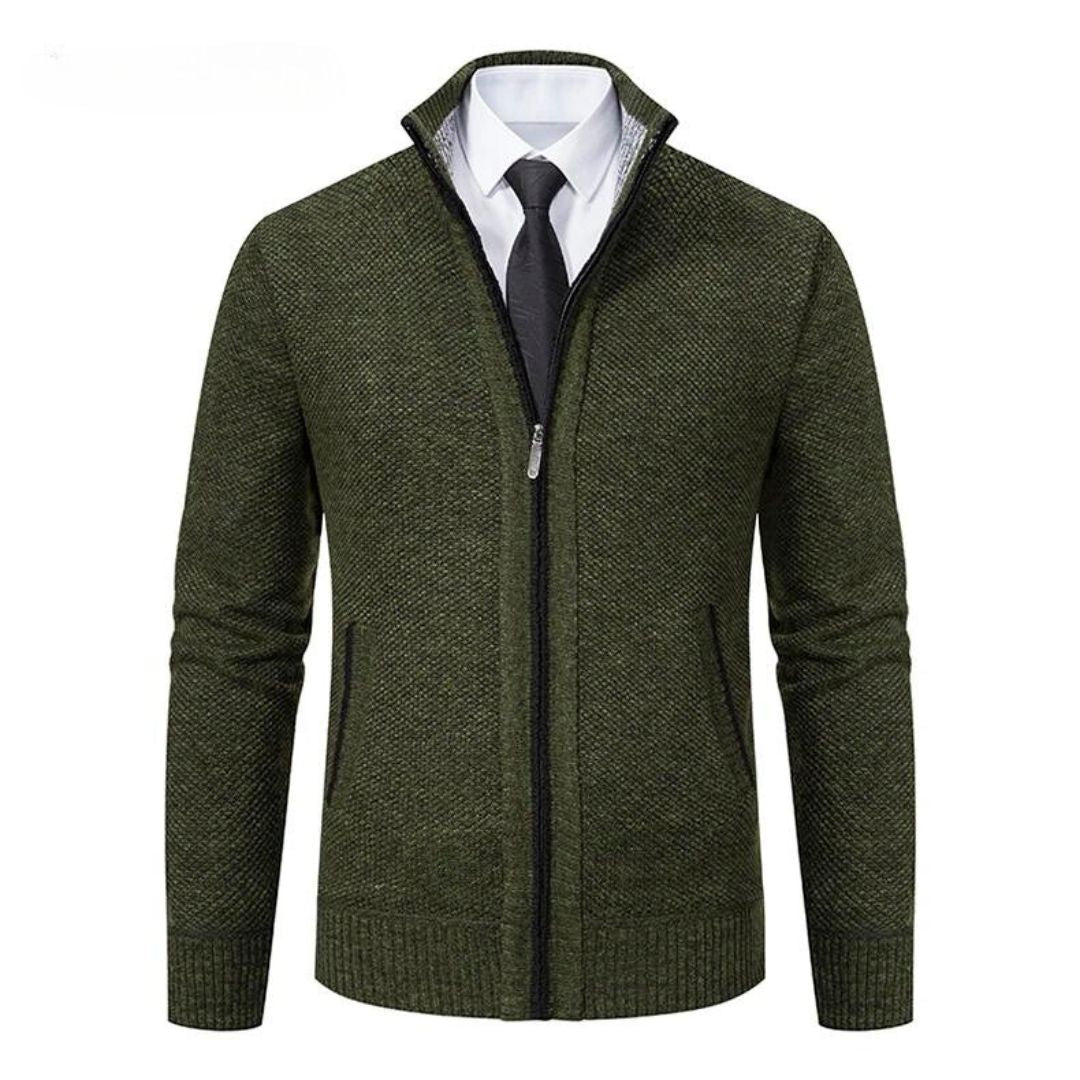 Adrian Pull Homme – Tricot Noir à Fermeture Zip, Élégant & Confortable pour Toutes Occasions