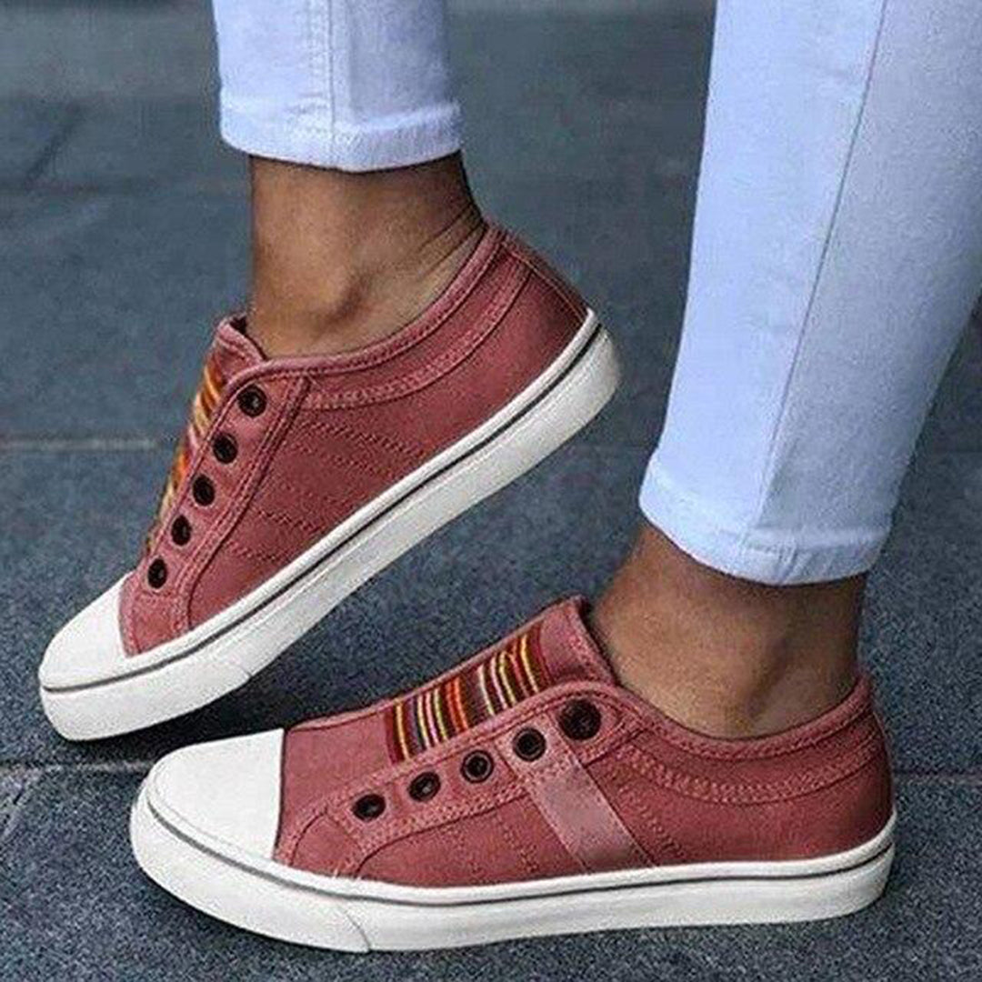 Sneaker da donna Nerissa senza lacci - Sneaker con strisce colorate con suola comoda