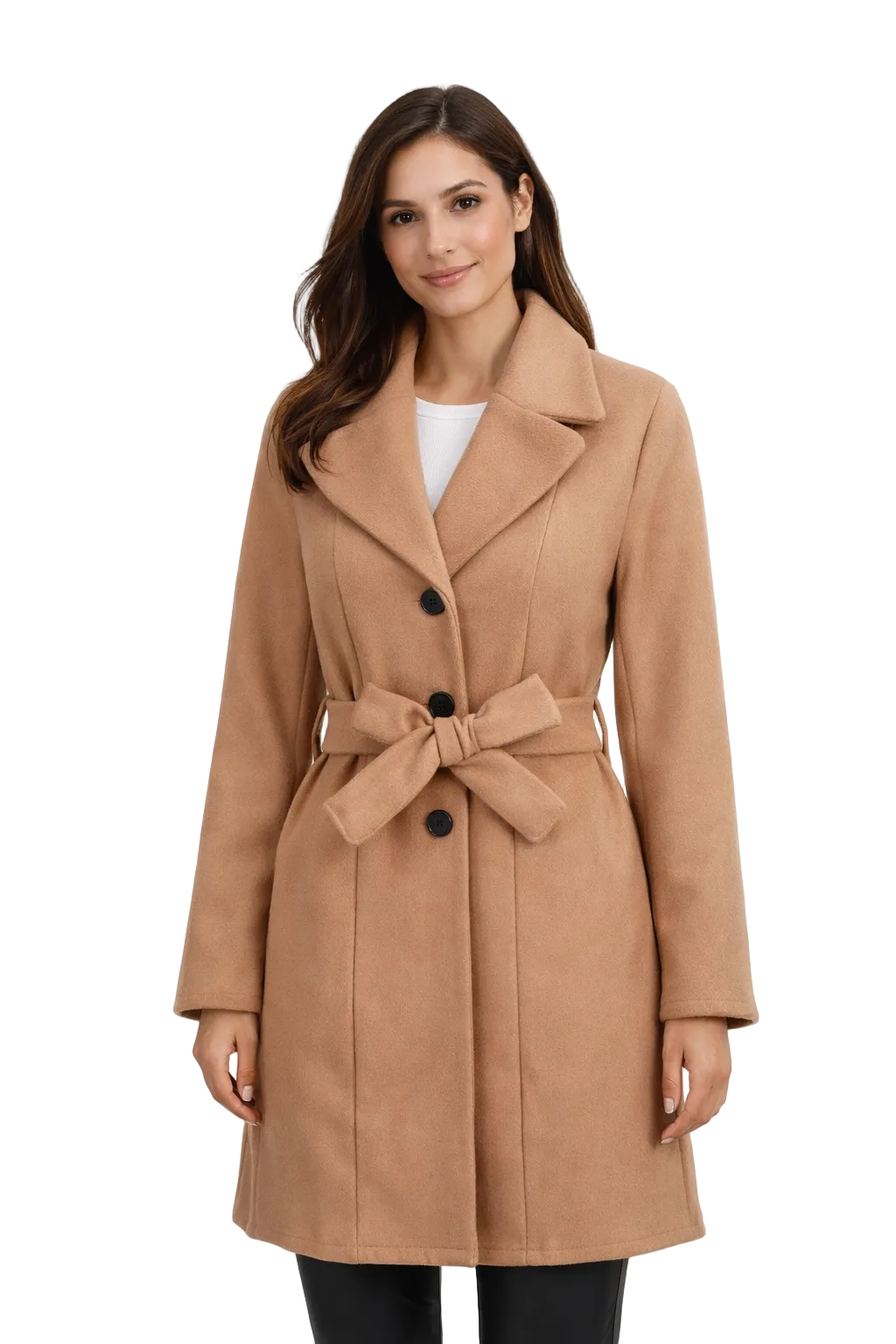 Remy Damenlanger Mantel – Strukturierter Schnitt, Verstellbarer Gürtel & Eleganter Stil