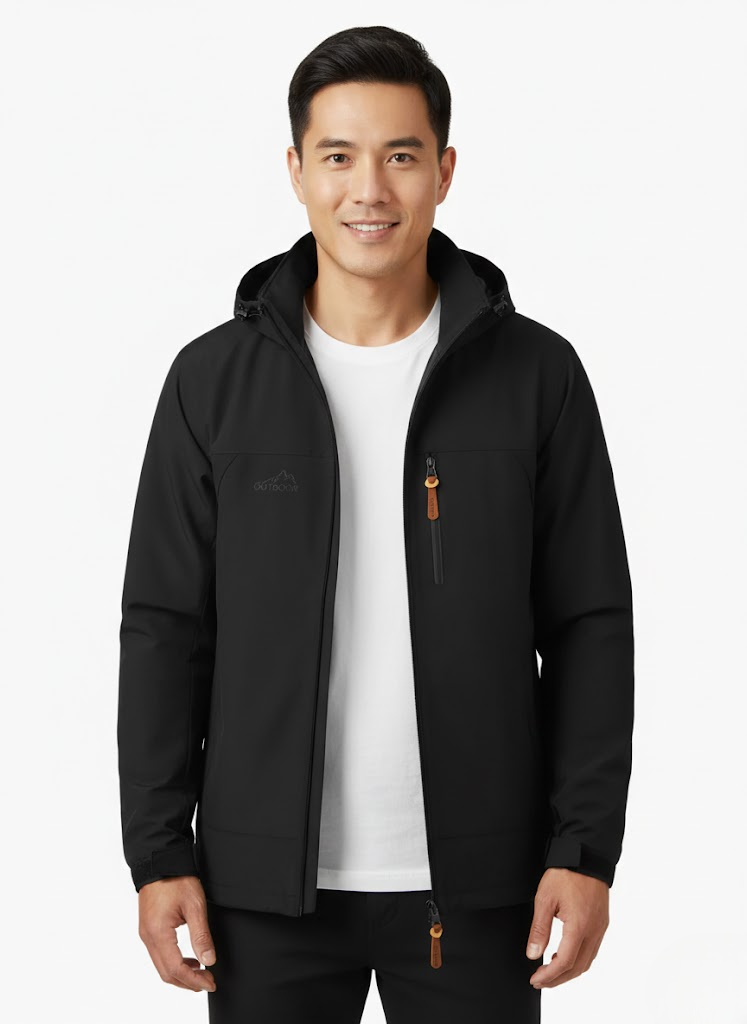 Robert Veste Męska Na Zewnątrz Wodoodporna i Wiatroodporna – Oddychająca i Lekka Na Cały Sezon