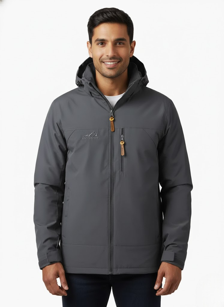 Robert Veste Męska Na Zewnątrz Wodoodporna i Wiatroodporna – Oddychająca i Lekka Na Cały Sezon