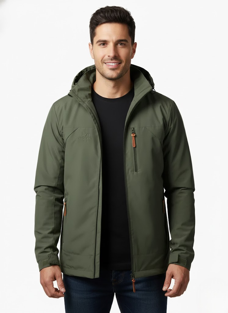 Robert Veste Męska Na Zewnątrz Wodoodporna i Wiatroodporna – Oddychająca i Lekka Na Cały Sezon