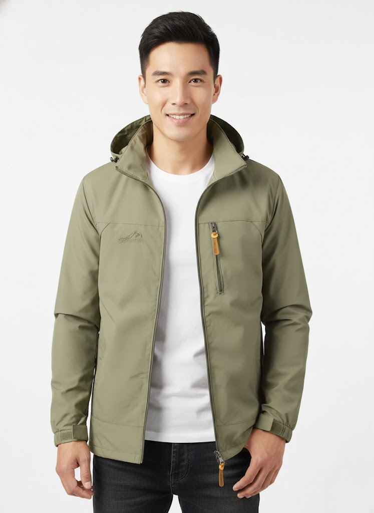 Robert Veste Męska Na Zewnątrz Wodoodporna i Wiatroodporna – Oddychająca i Lekka Na Cały Sezon