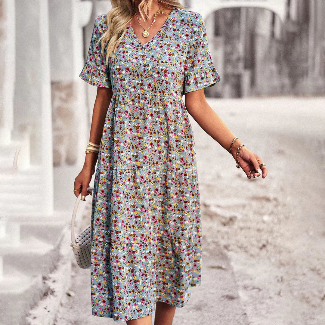 Celia Women's Mezzday Dress - abito floreale bohémien con tazza chiara e stile elegante