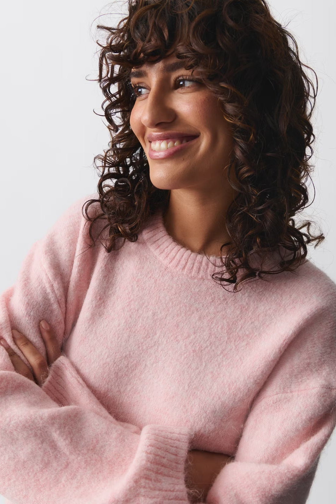 Amelie Pull Oversize Femme – Tricot Doux avec Col Rond et Manches Ballon Élégantes